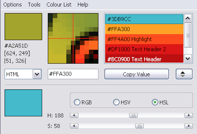 how to use just color picker with vs